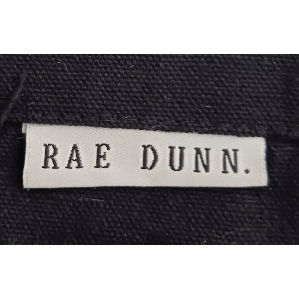 Rae Dunn "FARMER'S MARKET" Large Blk Canvas Tote Bag, Reusable, Grocery Shop - Picture 5 of 8